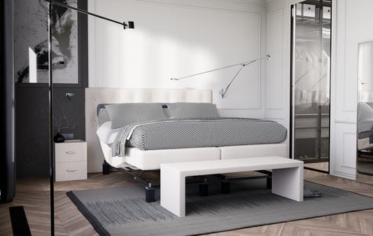 ESH - Boxspring Carello - Stof - Beige - 160x110x200cm