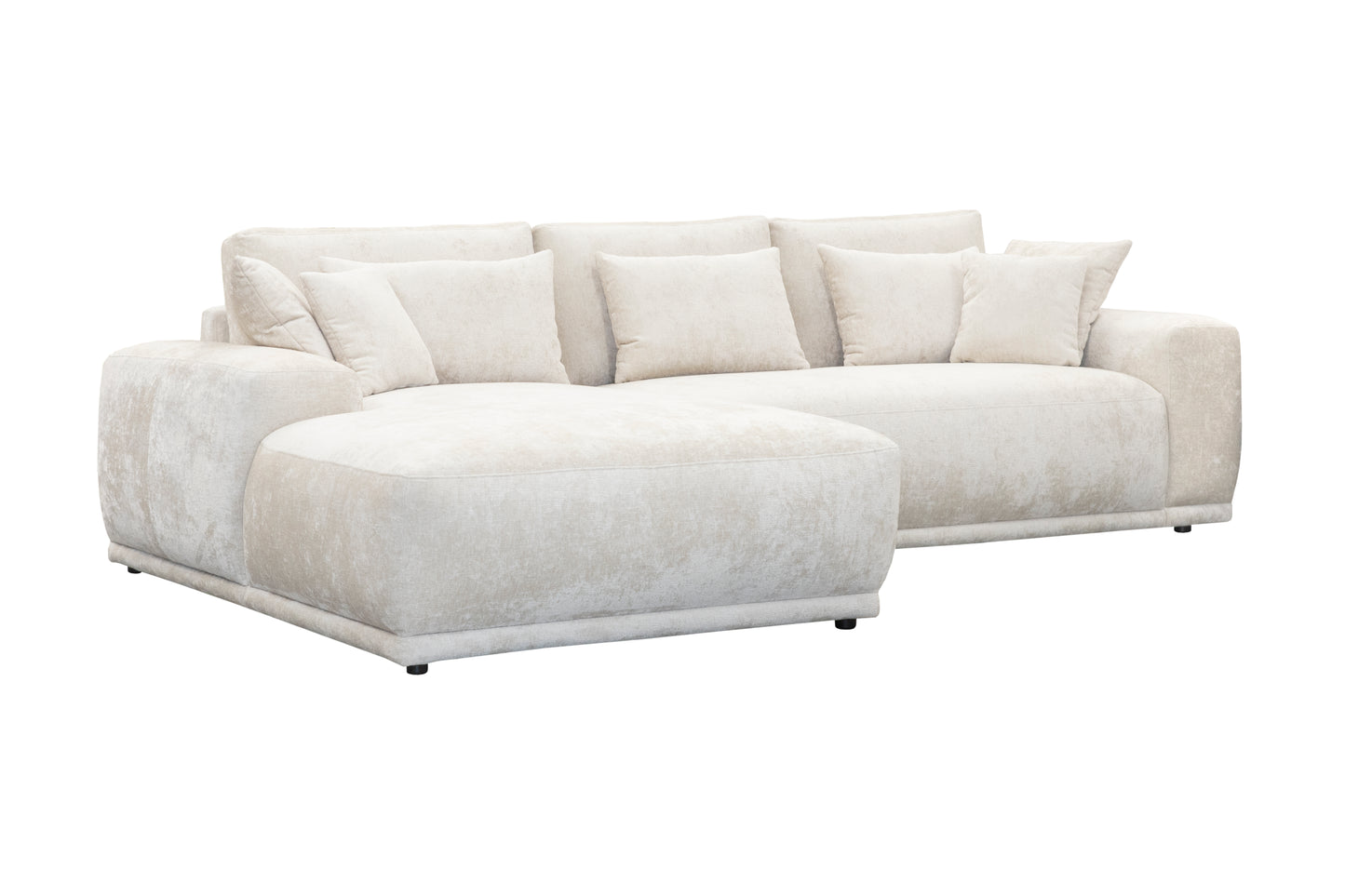 BTE - Salon Soffy - Stof - Wit - 189x88x103cm