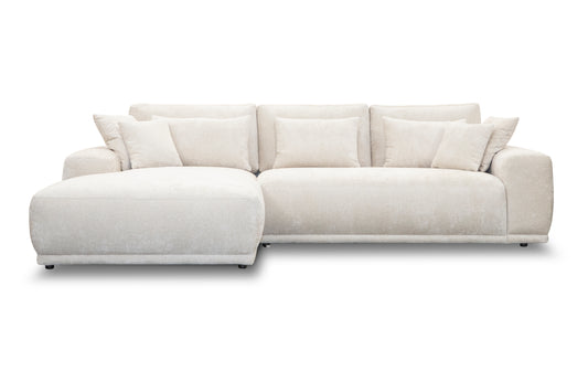 BTE - Salon Soffy - Stof - Wit - 189x88x103cm