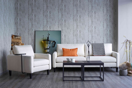 HVN - Salon Scandinavion - Stof - Beige - 186/130x87x93cm